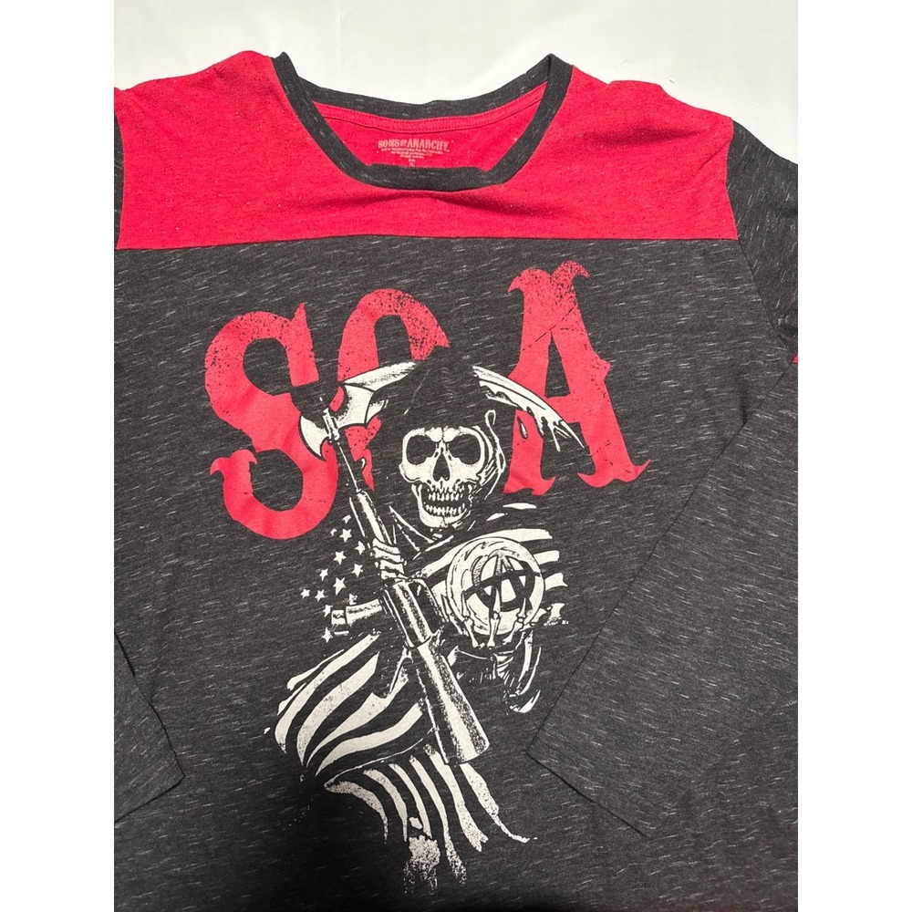 Sons of Anarchy SOA Reaper Crew Neck Long Sleeve‎ Graphic T-Shirt